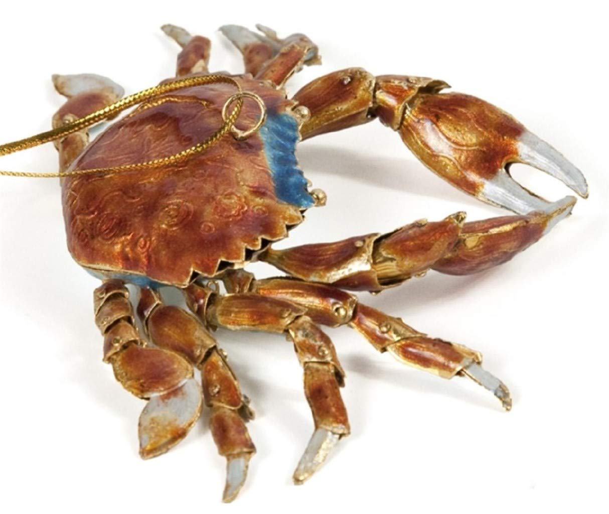 Exquisite Cloisonne Red Crab Hanging Ornament - Handcrafted Articulated Decoration for Home, Christmas Tree, and Asian-Inspired Décor | Perfect Gift for Crab Lovers & Ocean Theme Enthusiasts