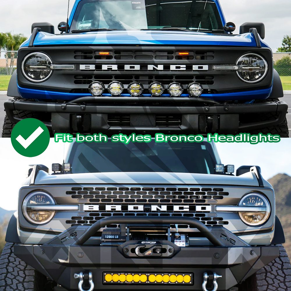 21-25 Ford Bronco & 22-25 Ford Bronco Raptor NOVA Series LED Projector Headlights (Alpha Black) - High-Performance Off-Road Lighting for Night Driving & Adventure