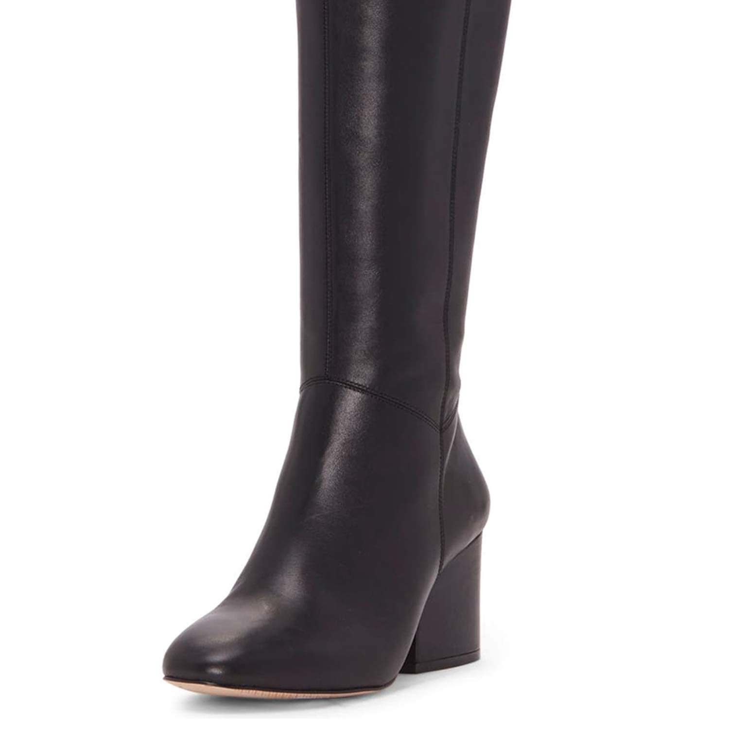 FSJ Women's Thigh High Over The Knee Boots - Closed Toe Chunky Low Heel Side Zipper Long Boots for Fall Winter - Size 4-15 US - Perfect for Party, Club, Dress & Night Out