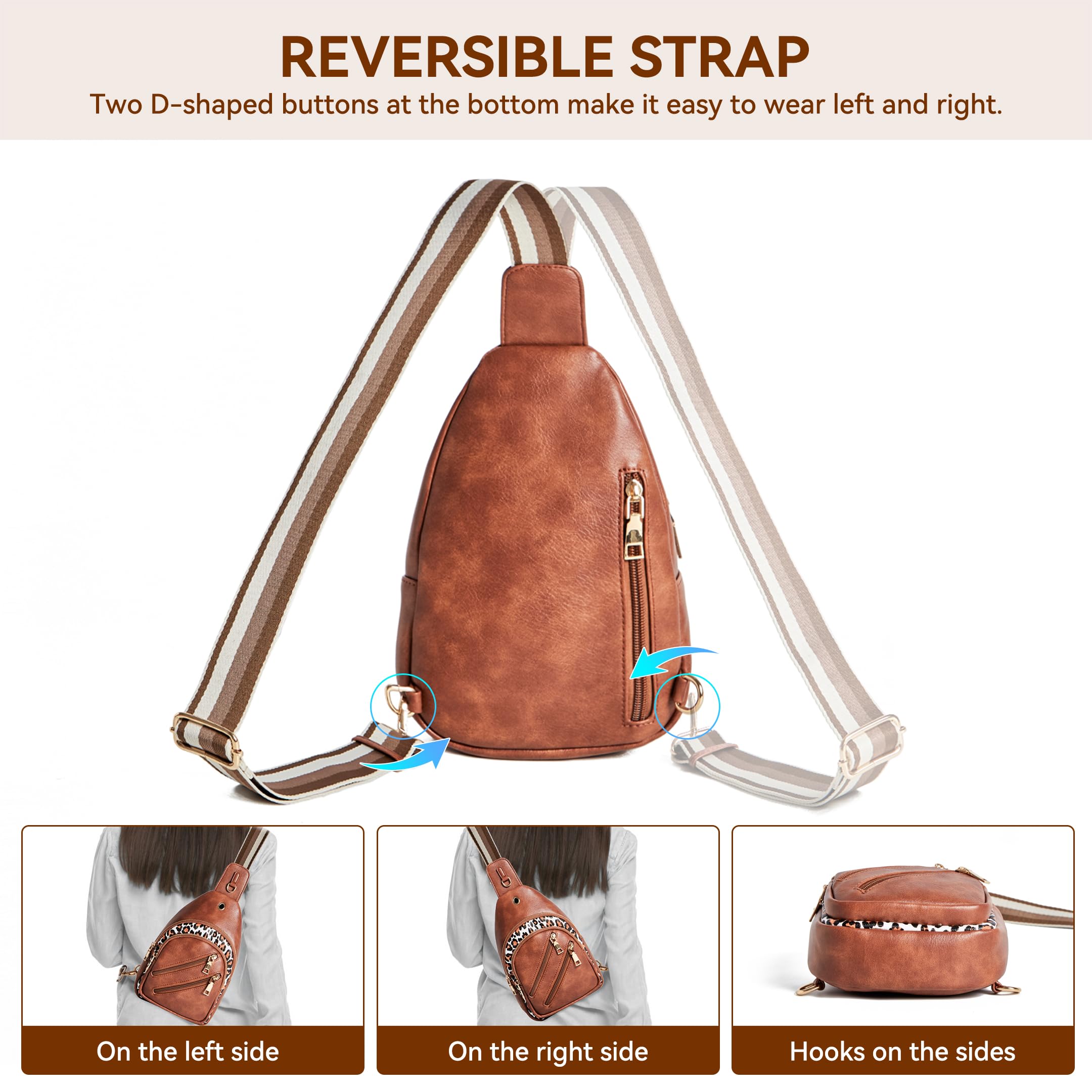 Stylish Women's Crossbody Sling Bag - Adjustable Fanny Pack for Travel, Gym, Hiking & Everyday Use