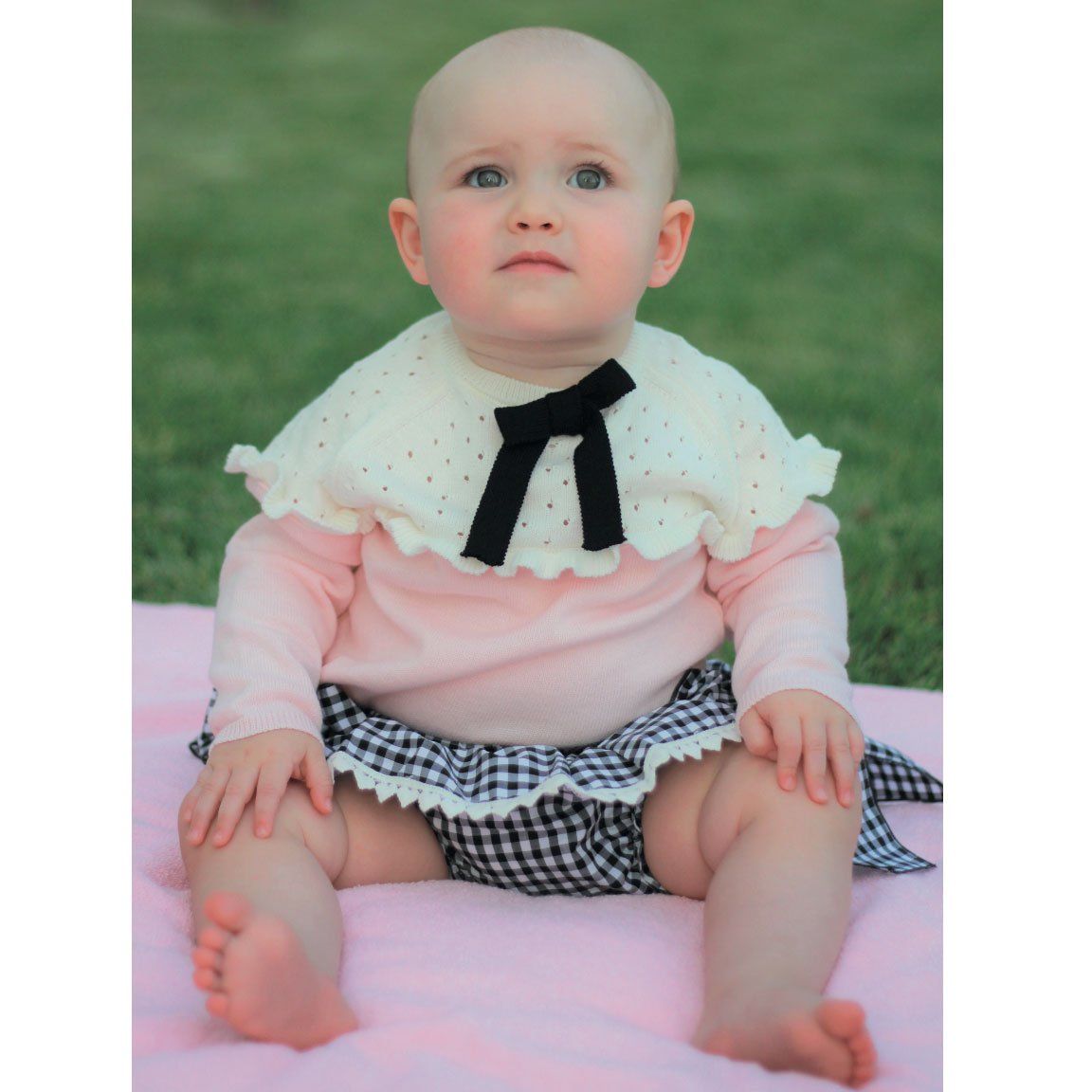 Black Gingham Bow Bloomers - Cute Lace Trim Baby Girls' Underwear | Perfect for Photoshoots, Special Occasions & Nursery Outfits