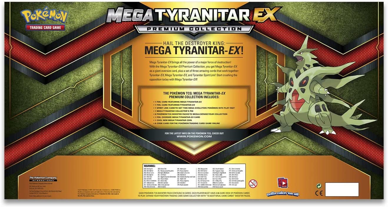 Pokemon TCG: Mega Tyranitar EX Premium Collection Box - Rare Trading Cards for Collectors & Battles - Perfect for Game Nights & Tournaments