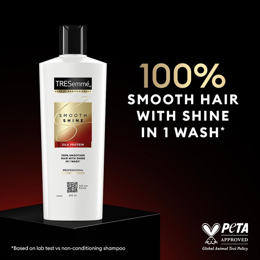 TRESemme Smooth & Shine Conditioner 190ml with Biotin & Silk Protein - Deep Moisturizing for Dry, Frizzy Hair - Silky Smooth Results for Men & Women - Perfect for Daily Hair Care & Salon-Quality Styling