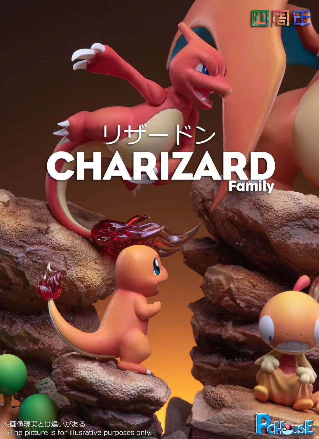 PcHouse Studio Charizard Family Pokemon Plush Toys - Perfect for Collectors, Gifts, and Kids' Room Decor