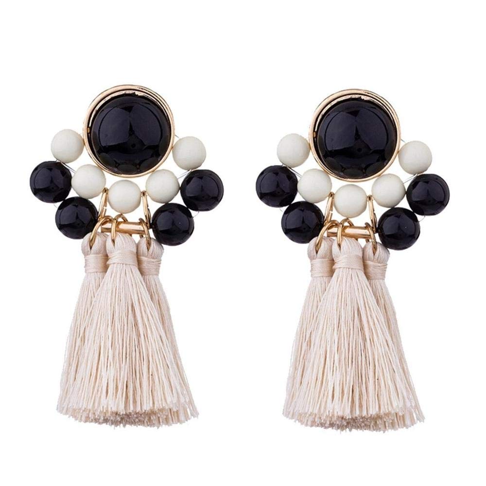 Handmade Vintage Rhinestone Tassel Drop Earrings for Women - Bohemian Ethnic Long Fringe Plush Ball Pendant Jewelry - Perfect for Parties, Weddings & Boho Fashion Accessories