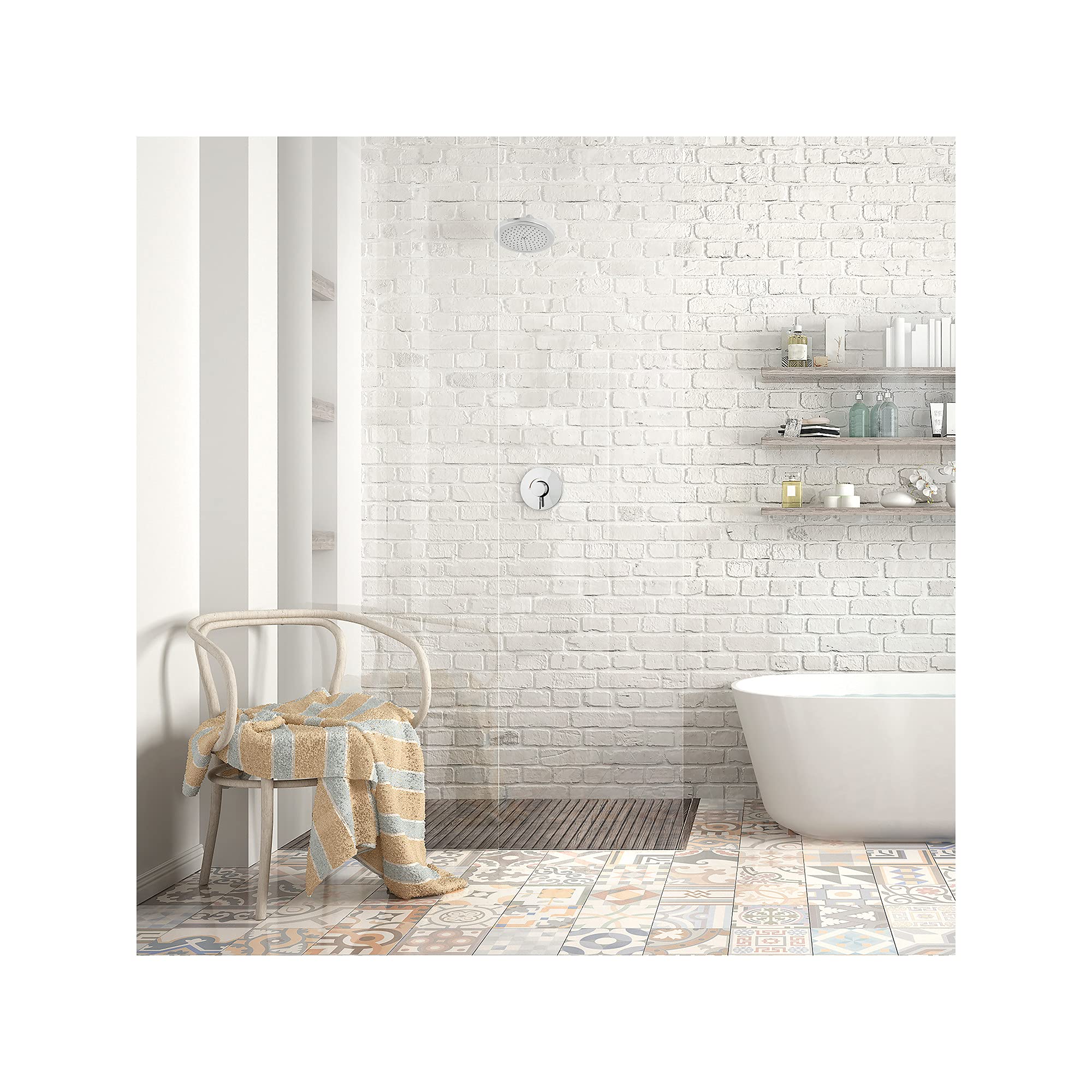 Hansgrohe Croma Complete Shower System - Modern 1-Spray Chrome Shower Set with Rough-In Valve (2 GPM, Model 04909000) | Perfect for Bathroom Renovation & Luxury Spa Experience