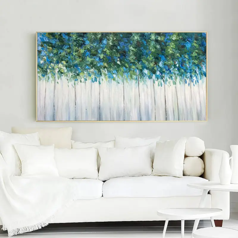 Beautiful Flower and Tree Painting #FT026 - Handmade Canvas Art for Home Decor, Living Room, Bedroom & Office Wall