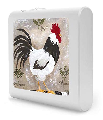 Dimmable LED Night Light with Auto On/Off Sensor, Adjustable Brightness & Warm White Light - Perfect for Bathroom, Hallway, Nursery, Bedroom & Kids Room - Cute Rooster Animal Design for Nighttime Safety & Comfort