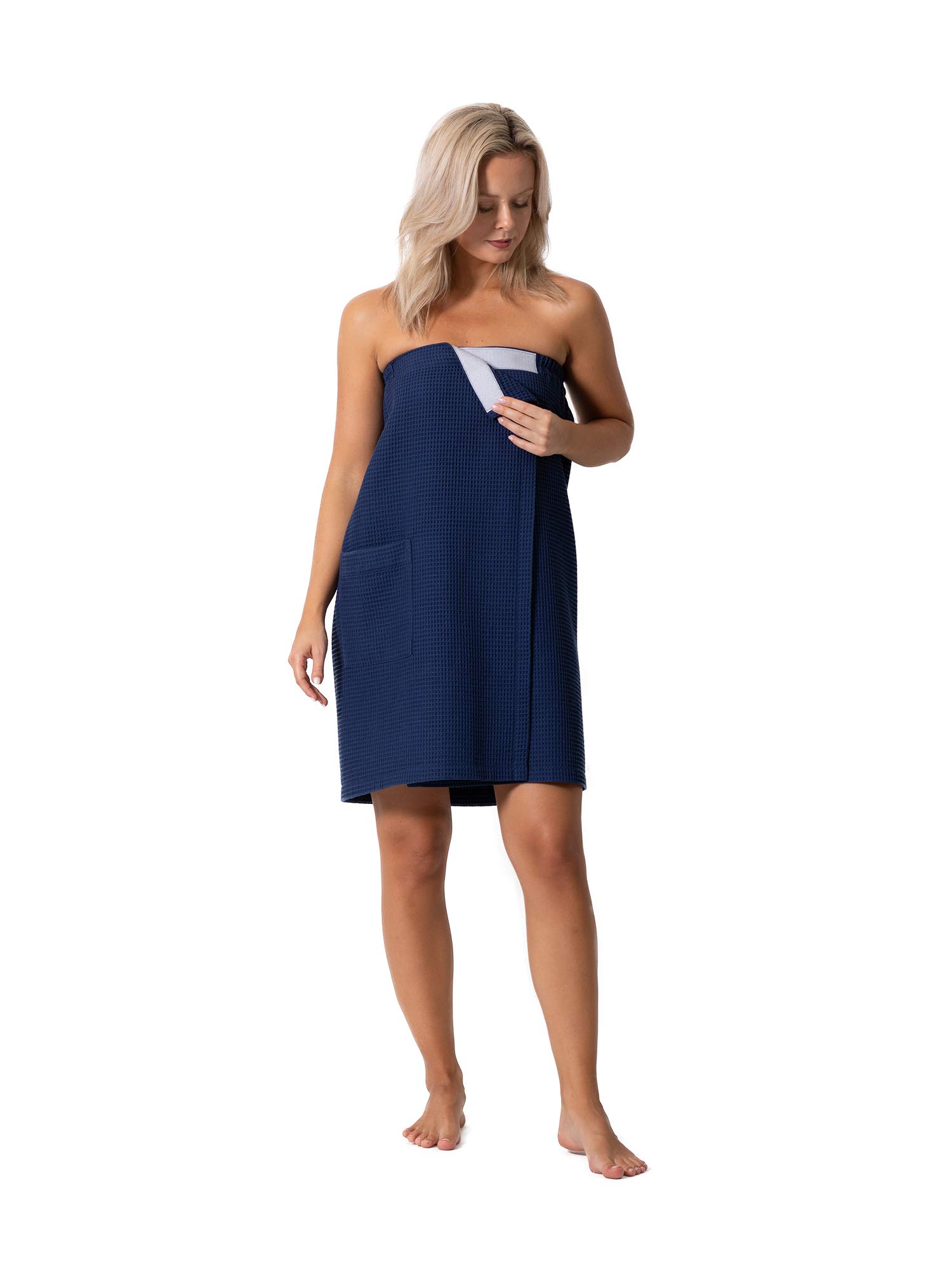 Quick Dry Lightweight Waffle Spa Robe for Women - Adjustable Belt & Elastic Top - Soft Bathrobe for Home, Pool & Resort Relaxation