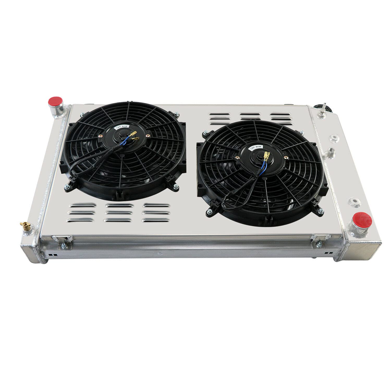 High-Performance RadySpeed 4-Row Aluminum Radiator with Shroud & Cooling Fans for 1970-1981 Chevy Camaro & 1978-1987 Monte Carlo - Perfect for Street Racing, Hot Rods & Classic Car Restoration
