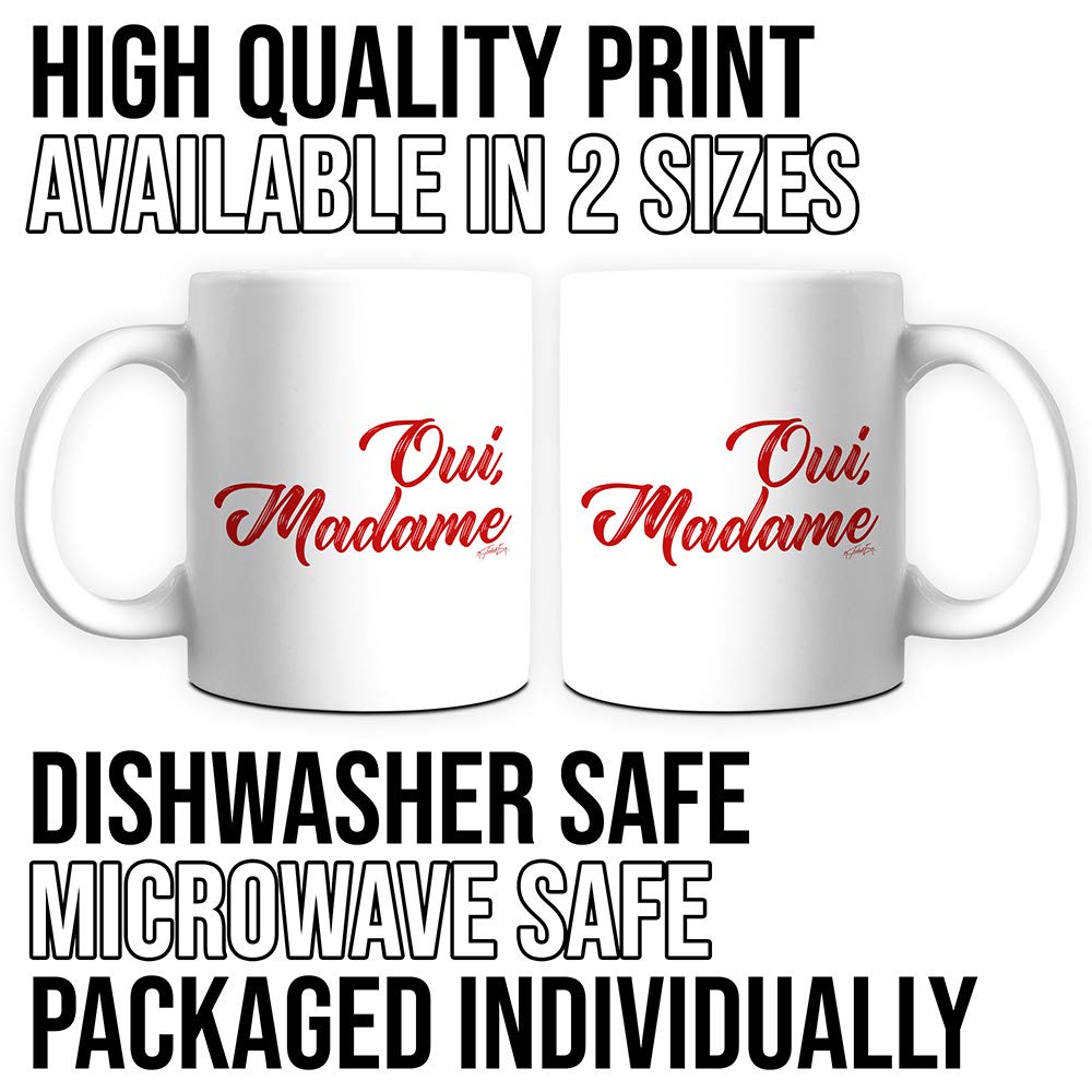 Oui Madame 11oz Funny Coffee Mug - Perfect for Office Secret Santa Gifts, Coworker Appreciation & Desk Decor - Great for Tea, Hot Chocolate & Office Humor