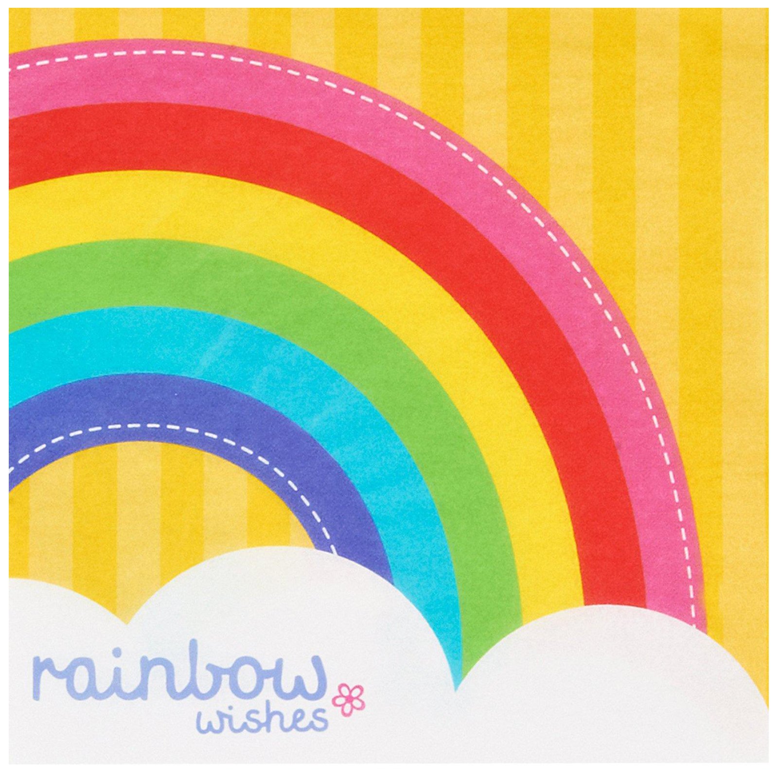 Birthday Express Rainbow Wishes Party Supplies - 20 Count Colorful Luncheon Napkins for Birthday Celebrations, Baby Showers & Festive Events