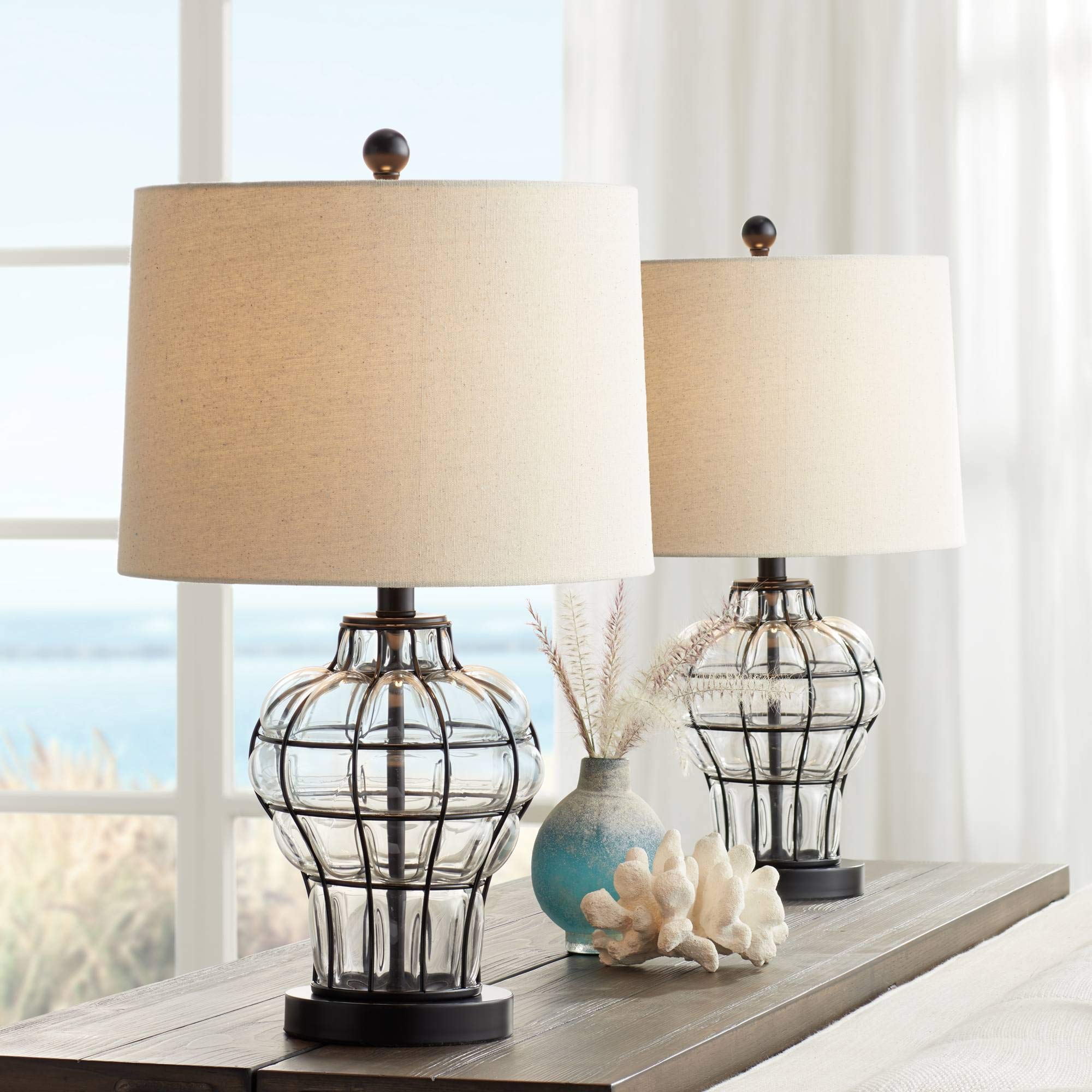 360 Lighting Hudson Rustic Coastal Nautical Table Lamps - Set of 2 (23