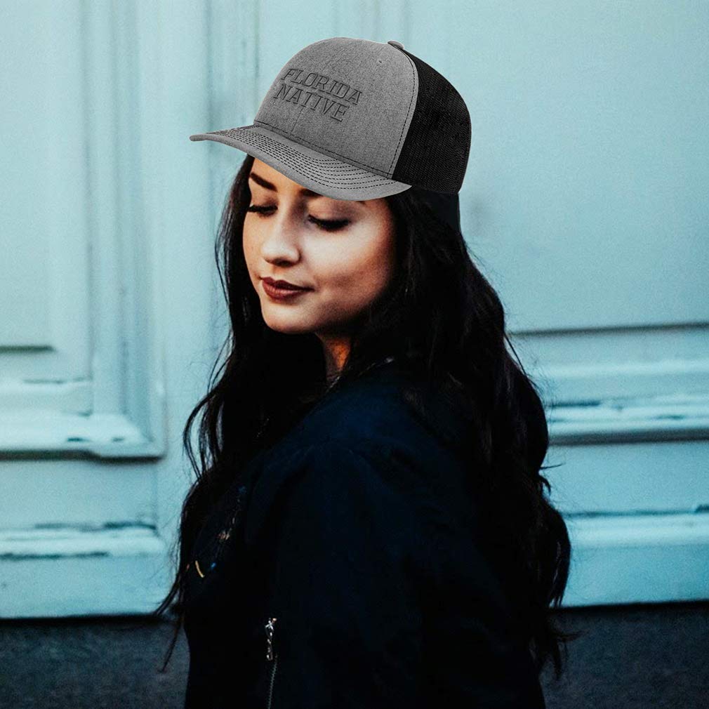 Custom Richardson Trucker Hat - Florida Native American USA C Embroidery Polyester Snapback Cap for Men & Women - Perfect for Outdoor Activities, Sports, and Casual Wear
