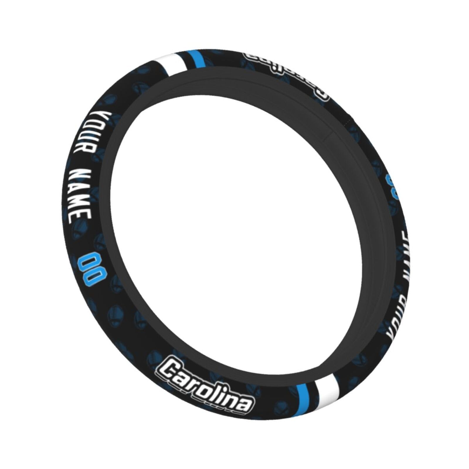 Custom Personalized Football Car Steering Wheel Cover - Anti-Slip, Sweat-Absorbing with Name & Number for Sedan, Truck, SUV, Trailer | Perfect for Sports Fans & Game Day Commutes