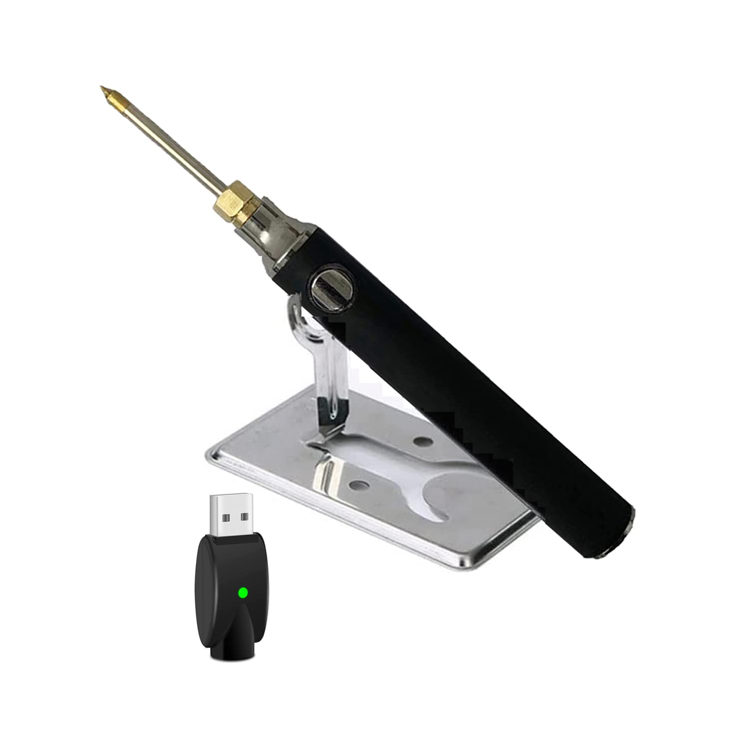 USB Rechargeable Portable Soldering Iron Kit - Cordless Soldering Pen with Stand & 5 Interchangeable Tips for Electronics Repair, DIY Projects, Jewelry Making (Ideal for On-the-Go Fixes & Hobbyists)