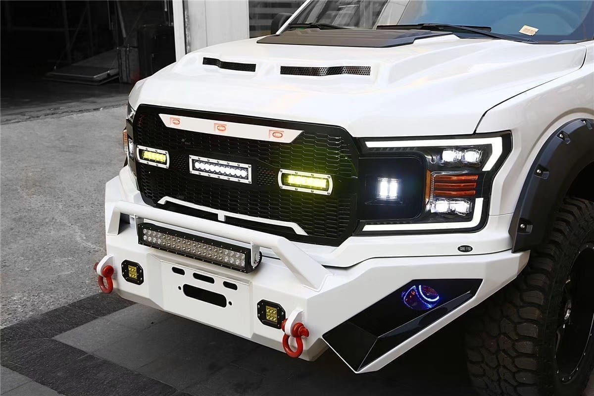 18 20 Ford F150 NOVA Series LED Projector Headlights Alpha Black - High Performance Lighting Upgrade for Off-Road & Night Driving
