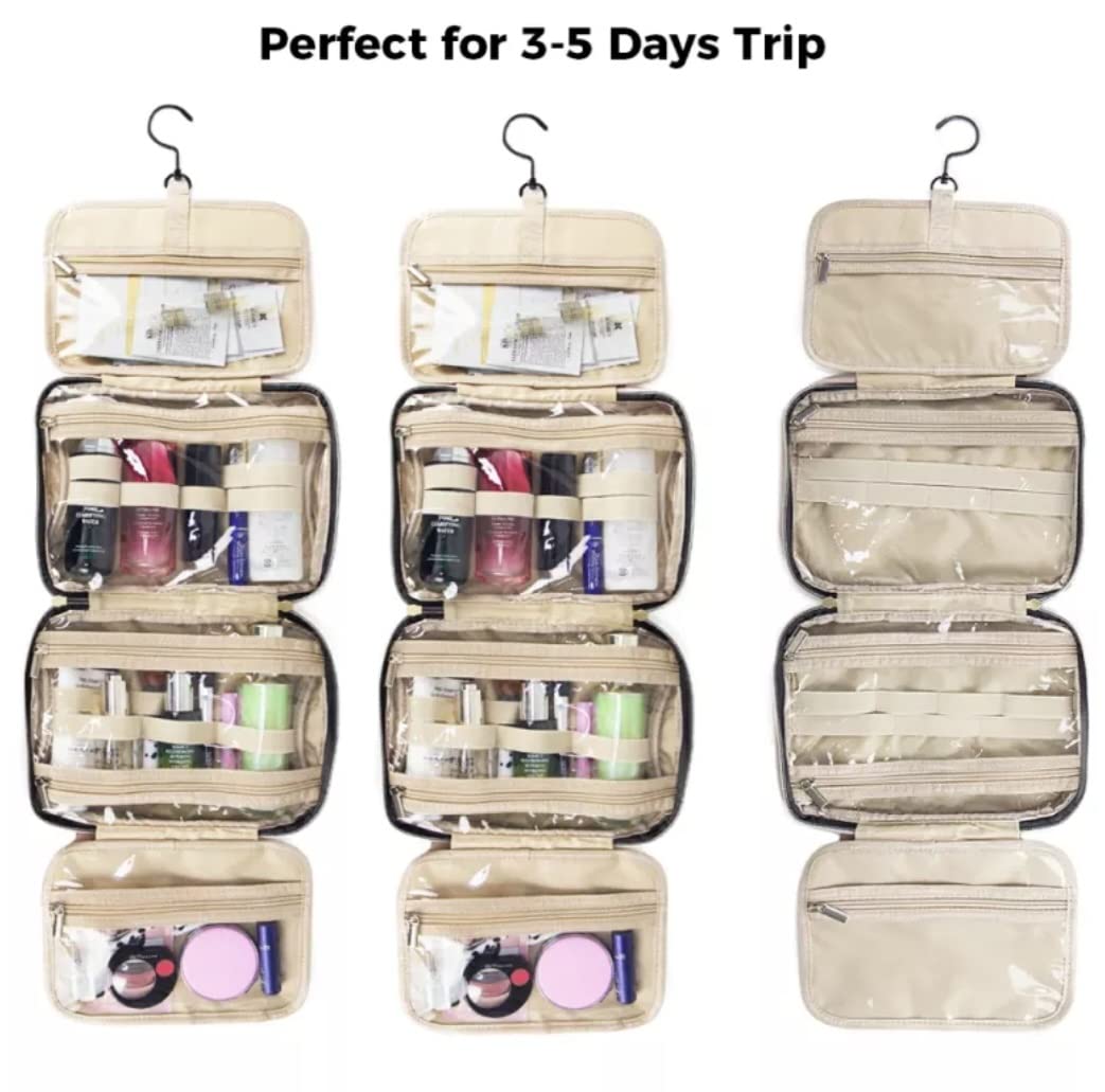 360° Hanging Toiletry Bag - Large Waterproof Travel Organizer for Cosmetics & Toiletries - Perfect for Camping & Gym
