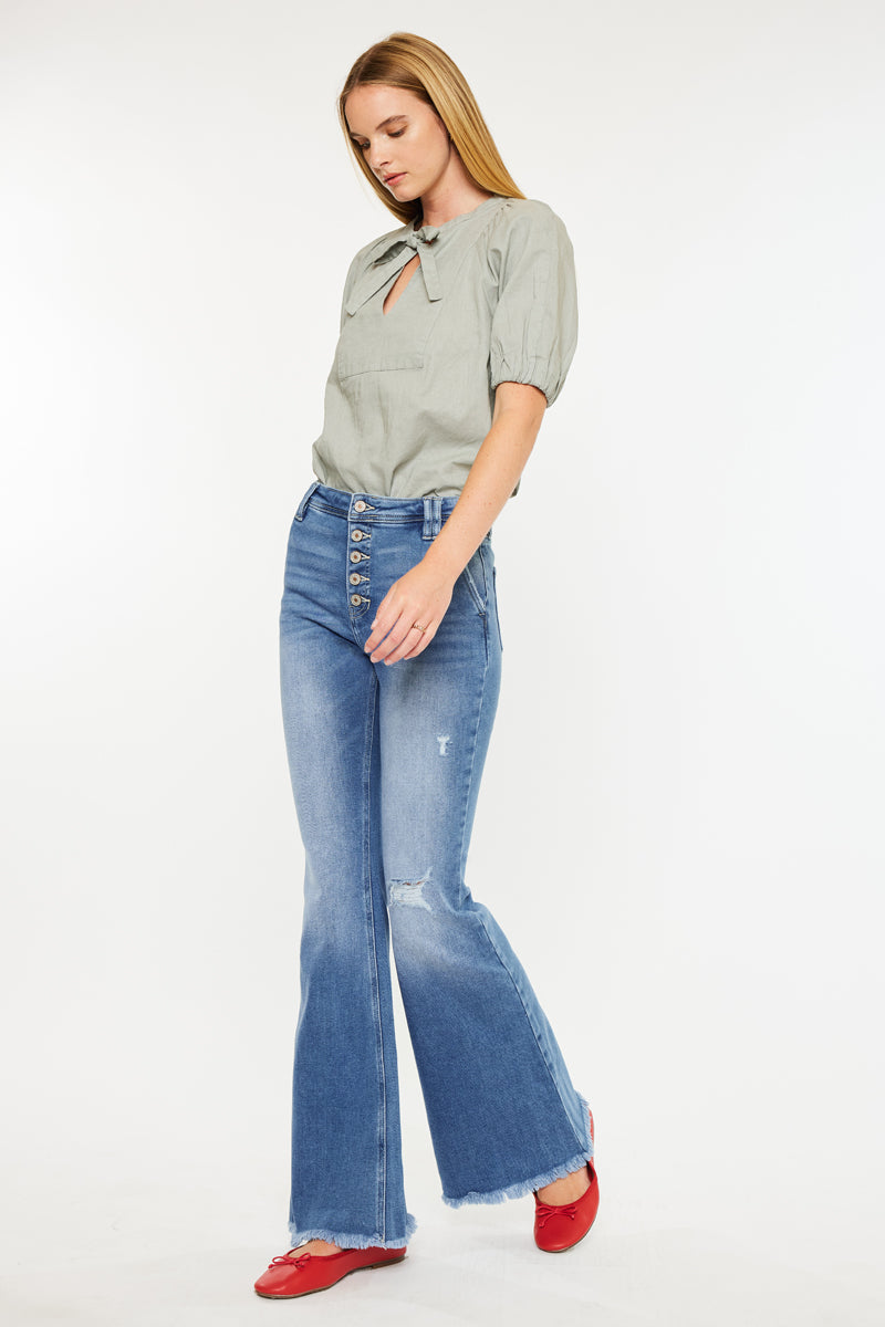 Sianne Women's High Rise Flare Jeans - Stretchy Denim Pants for Casual & Retro Style | Perfect for Everyday Wear, Date Night & 70s Fashion Looks