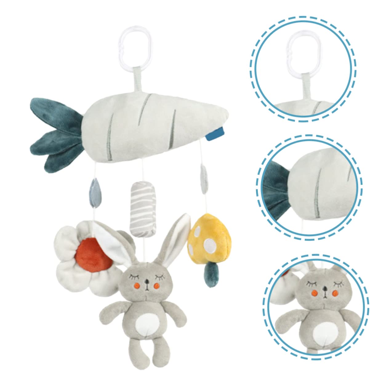 VICASKY 2 Pack Cartoon Pendant Wind Chimes - Scrunchie Plush Girl Hanging Toys, Soft PP Cotton for Nursery, Baby Room, Garden Decor & Gift Ideas