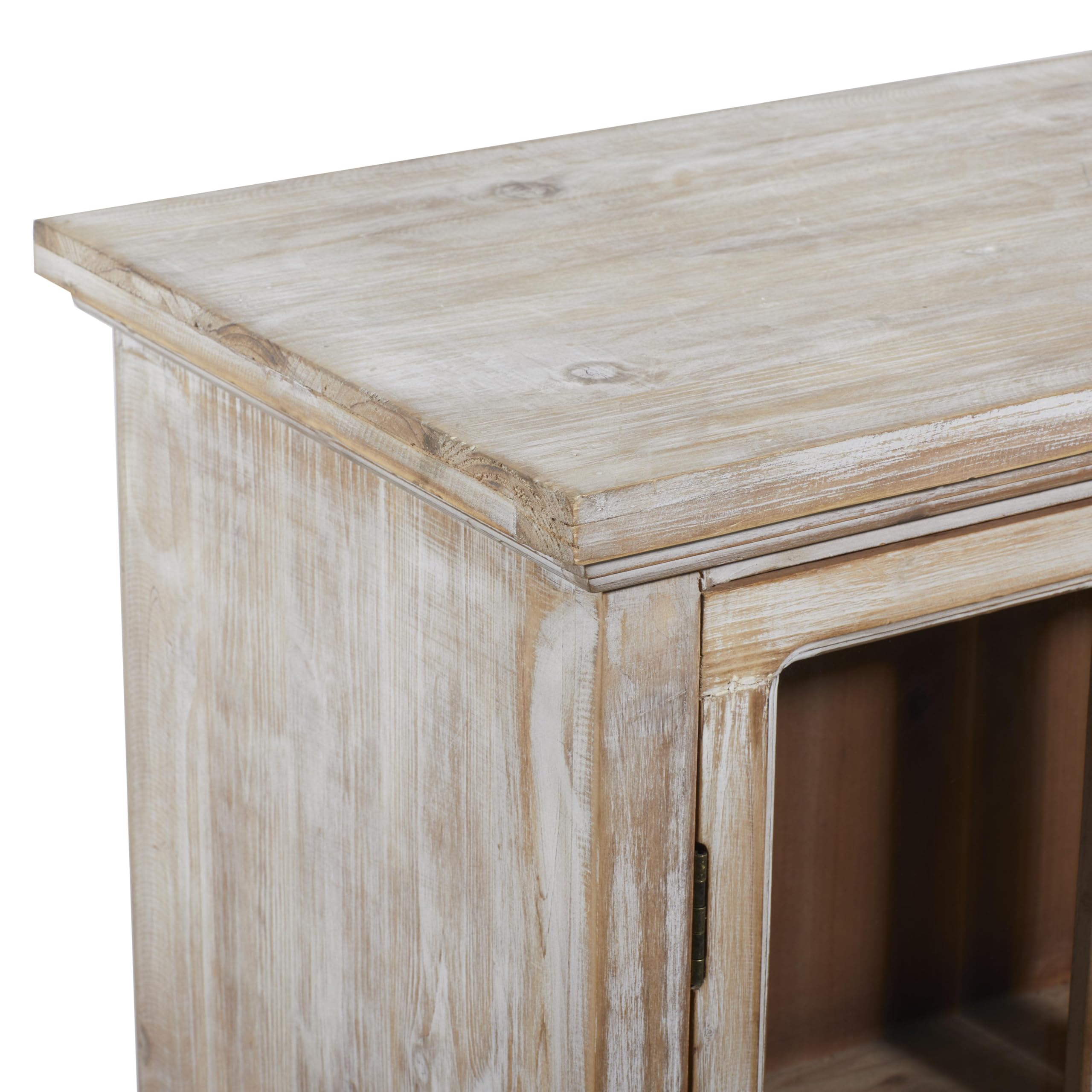 Deco 79 Wooden Accent Cabinet with Glass Front Doors - 33