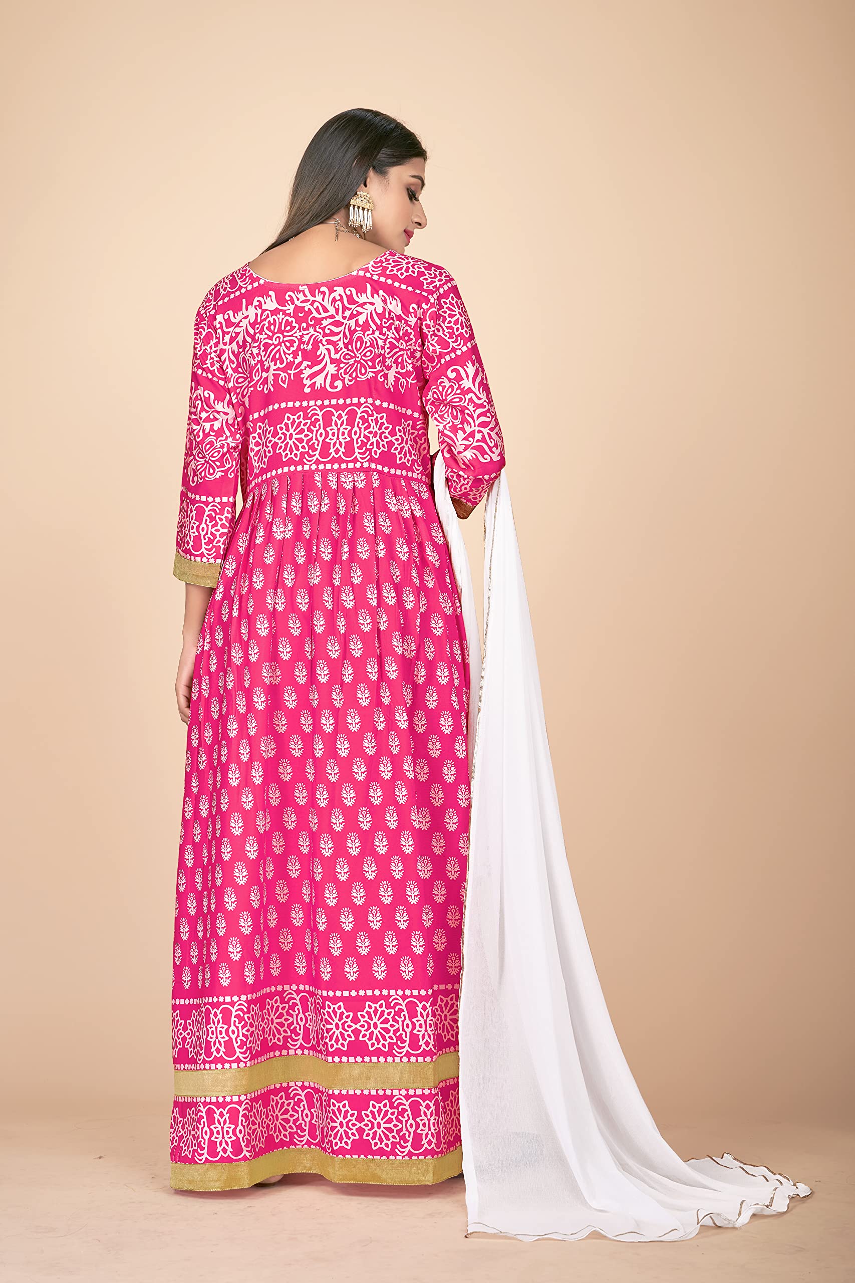 Plus Size Indian Pakistani Kurti for Women with Pant & Dupatta | Rayon Printed Kurta Kurtis Dress for Women | Elegant Ethnic Outfit for Parties, Weddings & Festivals
