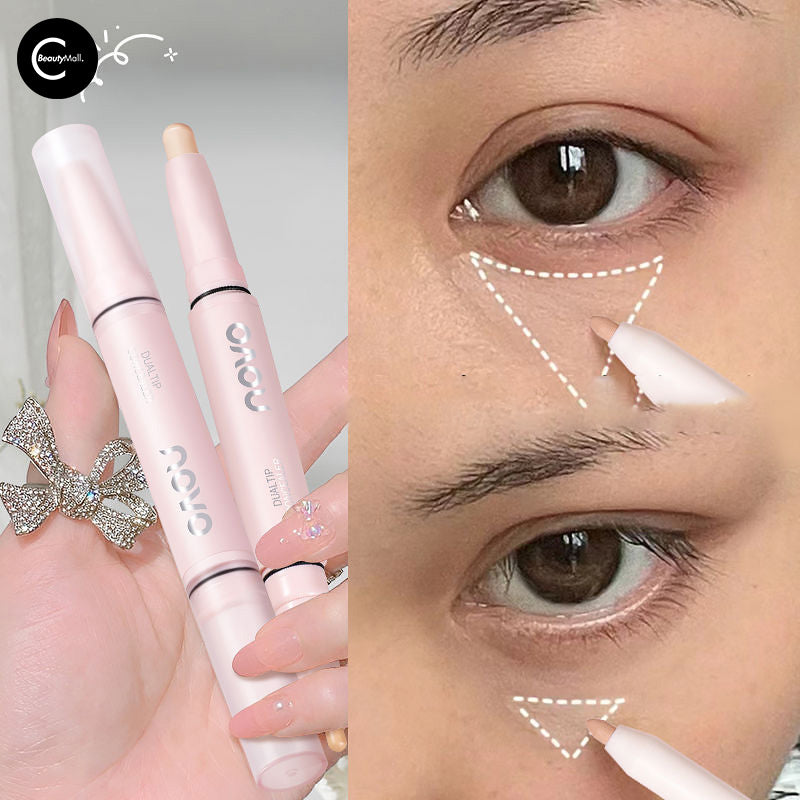 NOVO Dual Ended Highlighter & Concealer Pen - Creamy Makeup Stick for Face Contouring & Brightening - Perfect for Everyday Glam & Photo Shoots