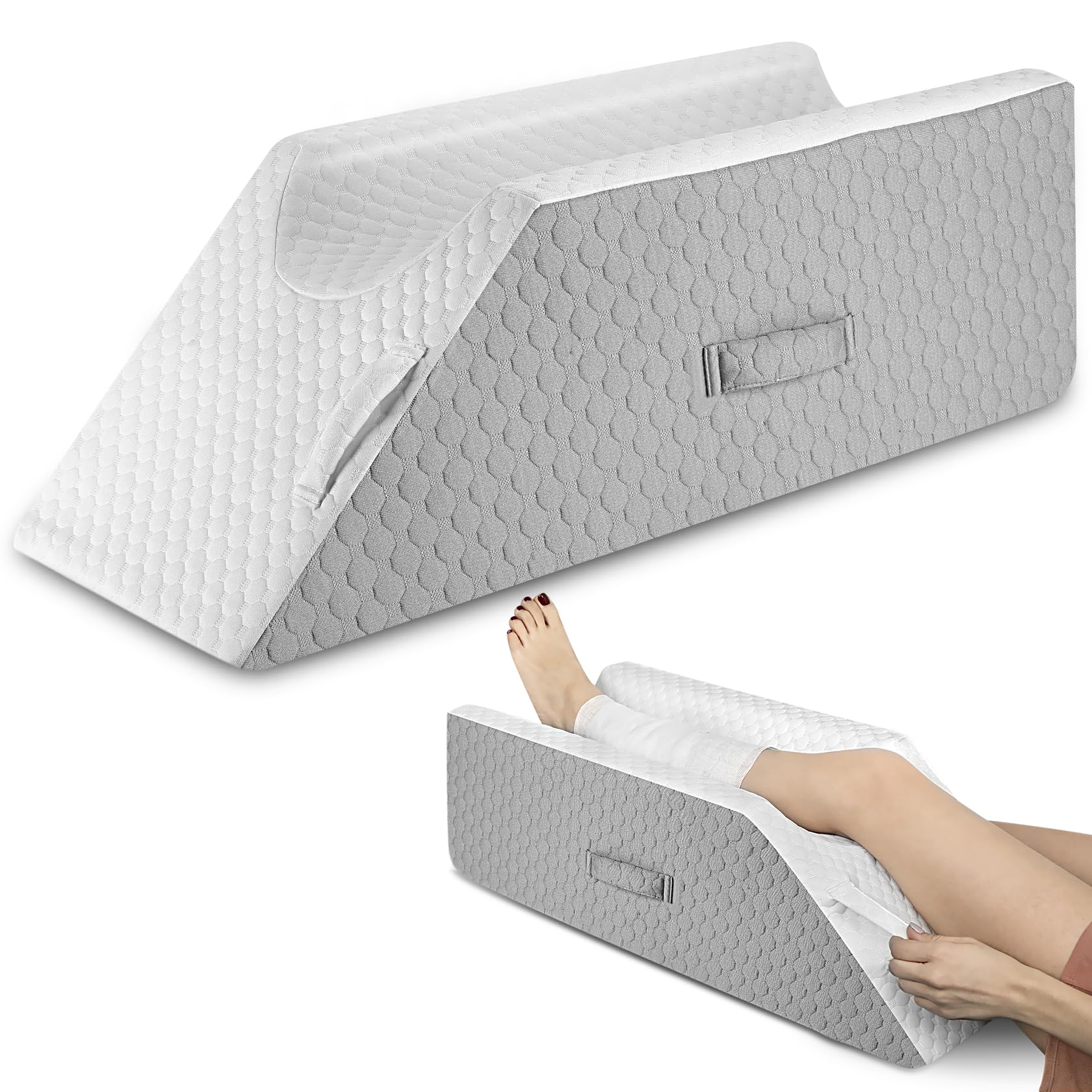 Leg Elevation Pillow for Post-Surgery Recovery & Pain Relief - Memory Foam Wedge Pillow for Sciatica, Back, Knee, Hip & Ankle Support - Ideal for Sleeping, Injury Recovery & Restful Relaxation at Home