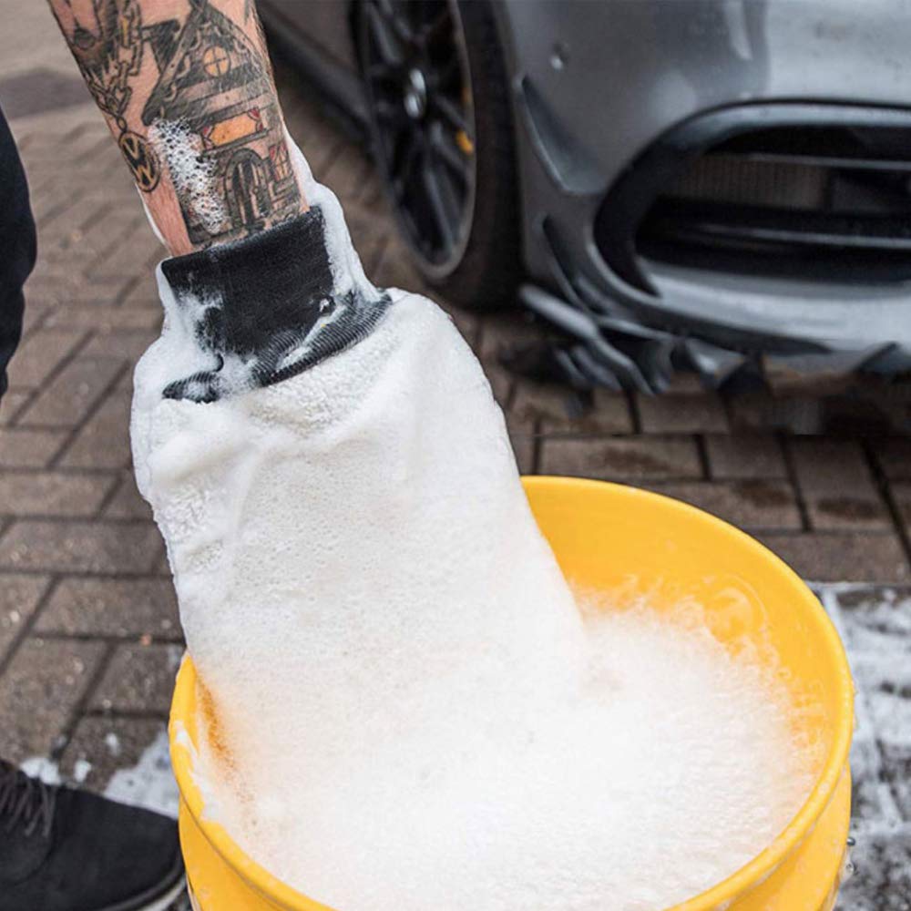 Gracefur Ultra-Soft Double-Sided Sheepskin Car Wash Mitt - Scratch-Free Lambswool Detailing Glove for Cars, Trucks & SUVs (Extra Large, White) - Gentle Hand Wash & Wax Application for Showroom Shine
