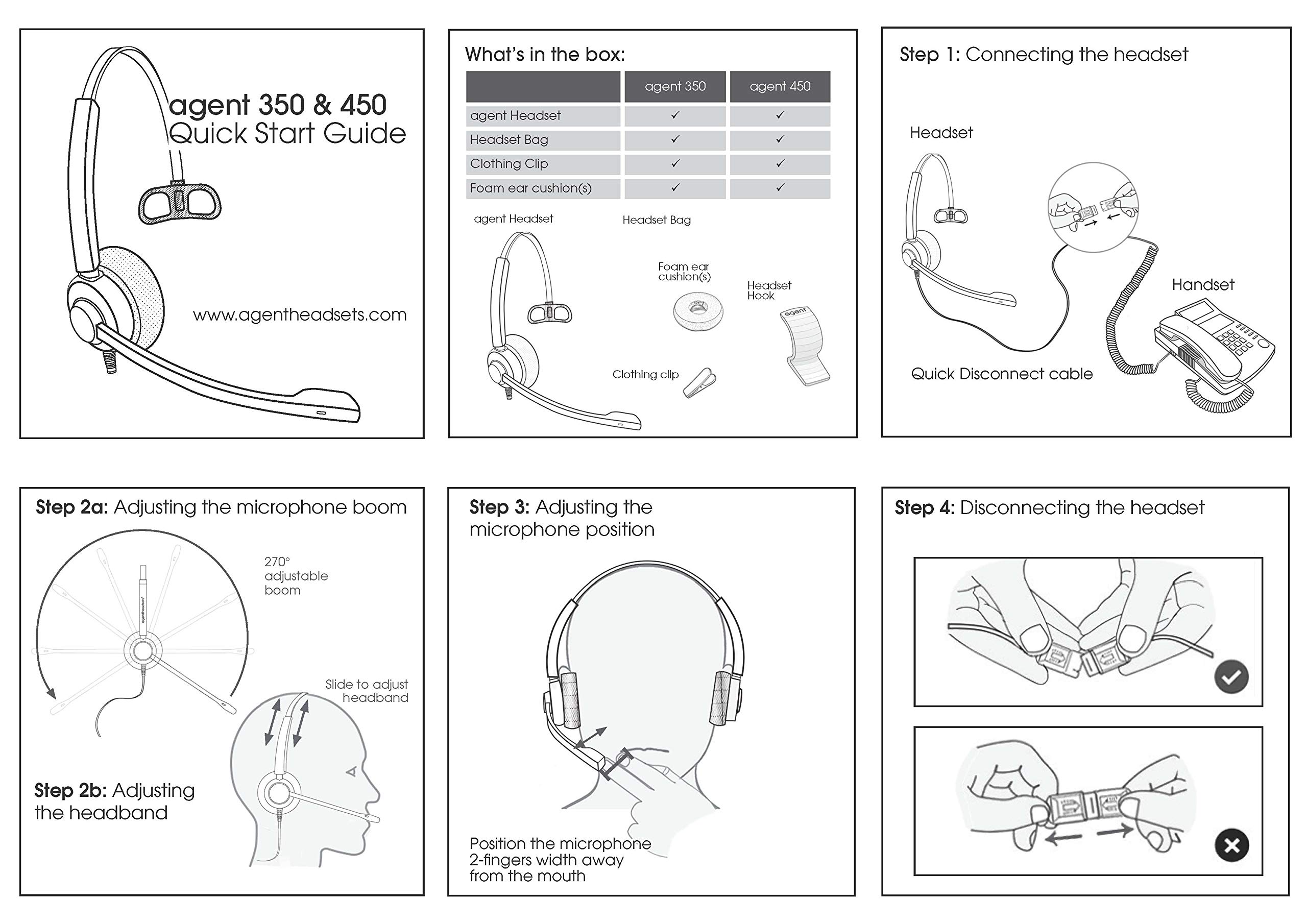 Agent 450 Binaural Noise Cancelling Headset with HIS Bottom Cable - Compatible with Avaya IP Phones 1608, 1616, 9601, 9608, 9611, 9620 Series & More - Perfect for Call Centers & Office Communication