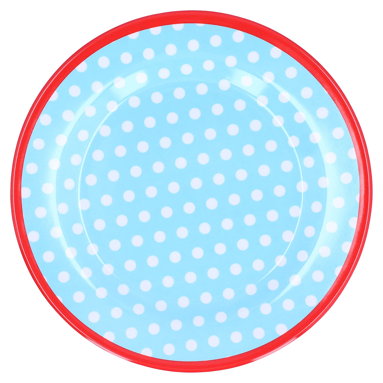 Modern Small Salad Plate for Fruits, Desserts & Snacks - Light Blue Dots