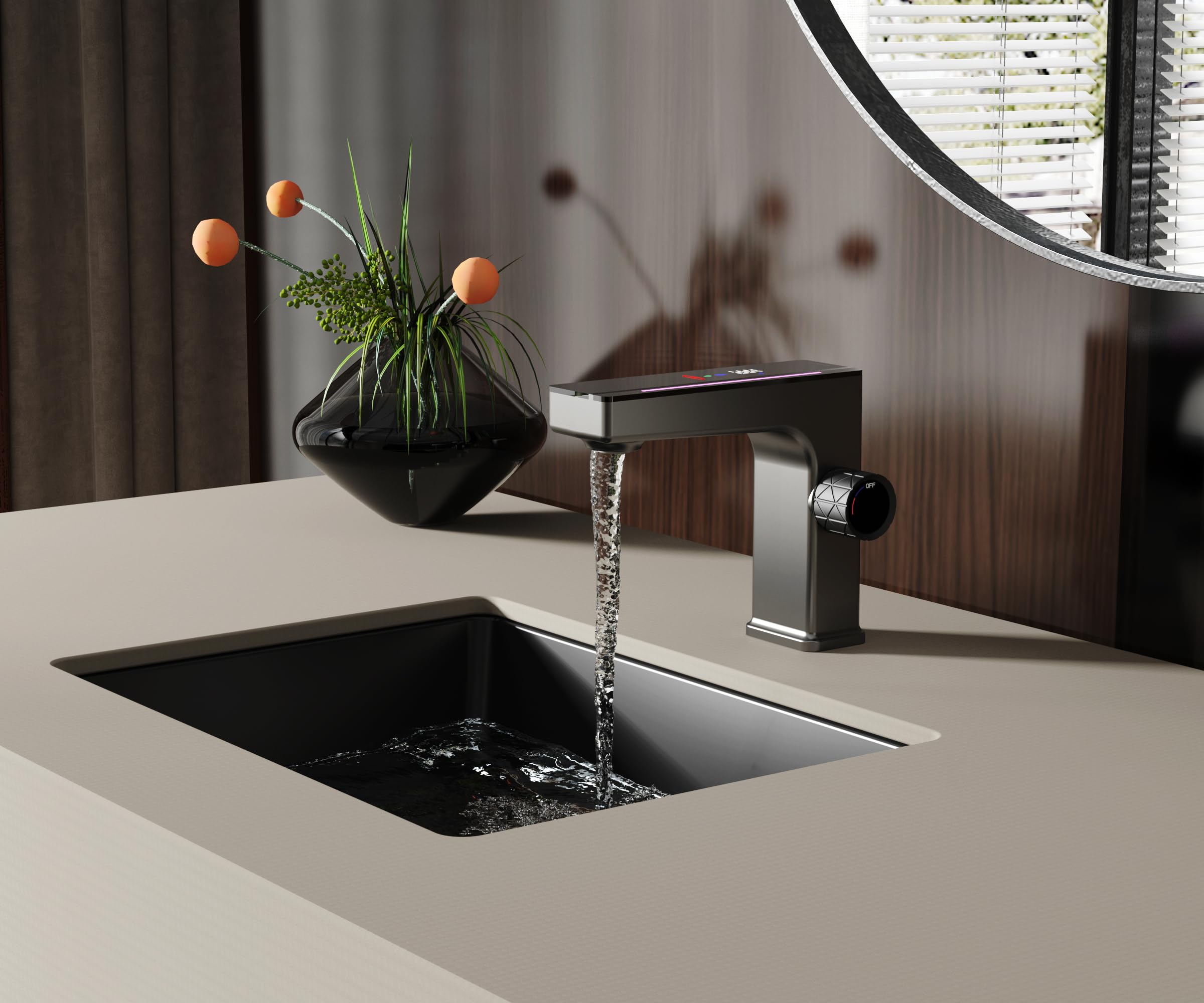 MEJE #202H - 18 Inch Undermount Rectangle Bathroom Sink, Porcelain Ceramic Vanity Sink in Matte Black - Perfect for Modern Bathroom Renovations & Small Space Designs
