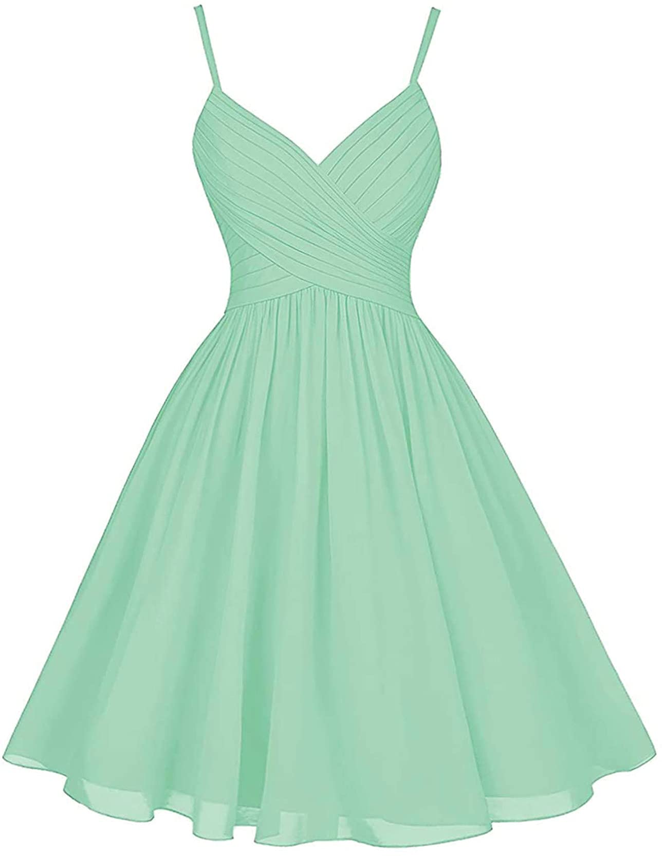 Elegant V-Neck Chiffon Homecoming Dress for Women - Spaghetti Strap Wedding Guest Maxi Gown with Pockets | Formal Prom, Cocktail Party & Special Occasion Wear