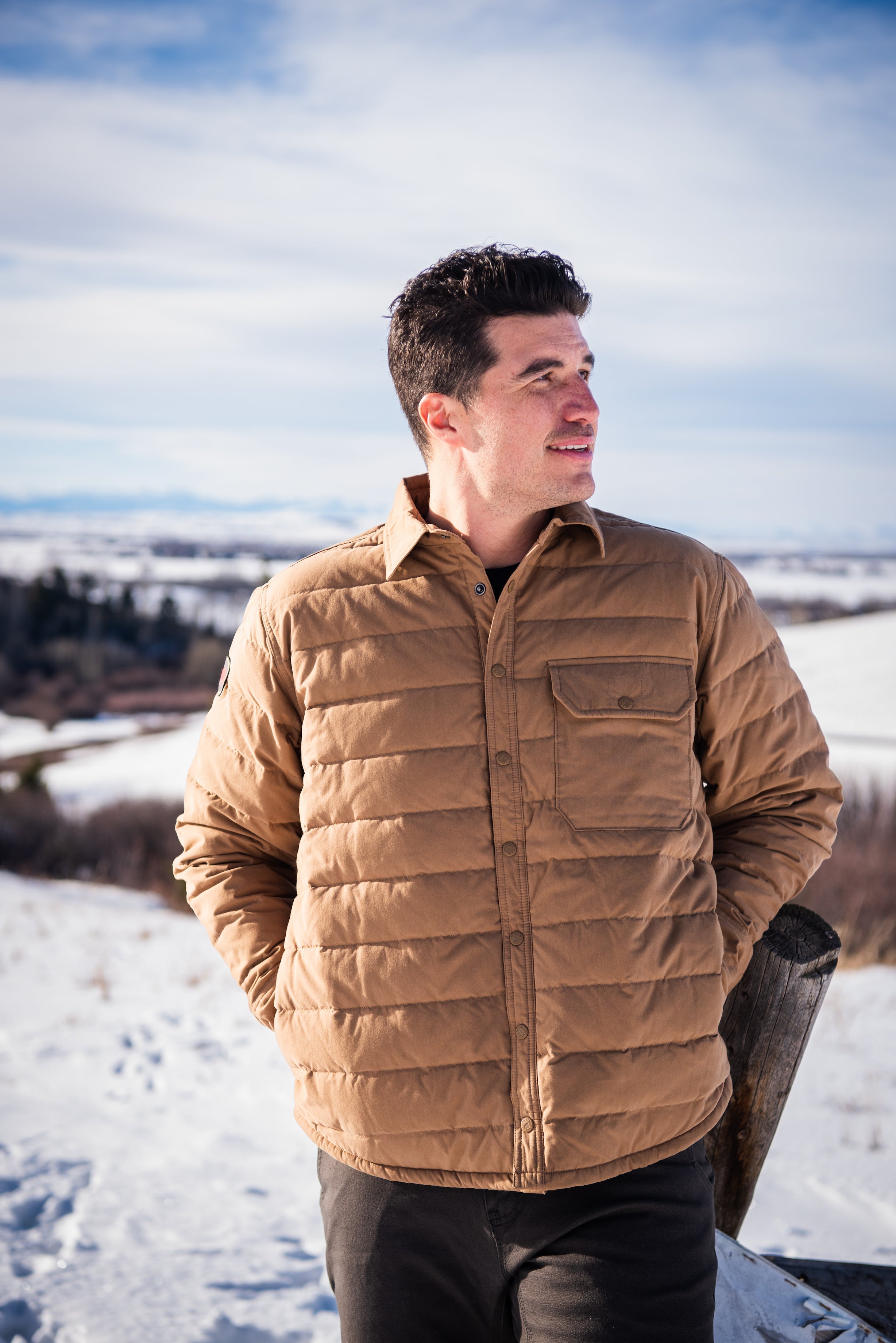 Pine Peak Down Shirt Jacket for Men - Lightweight Warm Puffer Coat for Outdoor Hiking, Camping & Winter Travel