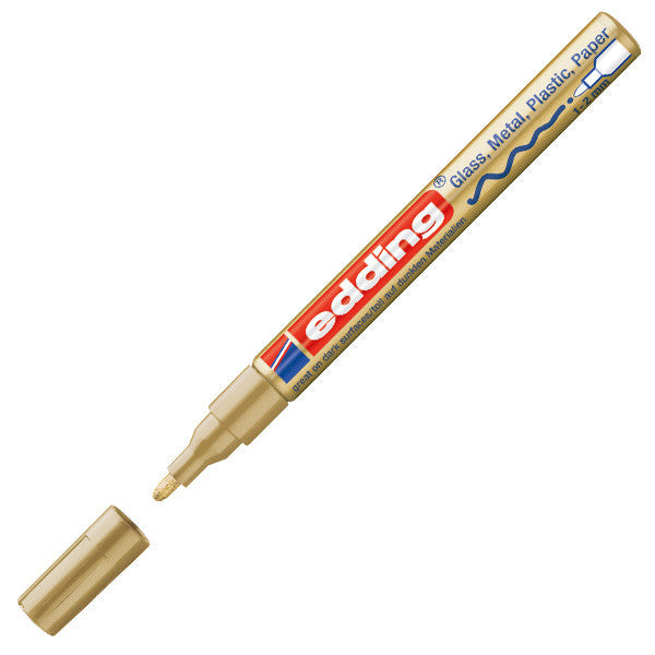 edding 751 Gloss Paint Marker Pen - Medium Point, Oil-Based, Permanent Paint Marker for Glass, Metal, Plastic, Ceramics - Perfect for DIY Crafts, Signage, and Industrial Labeling