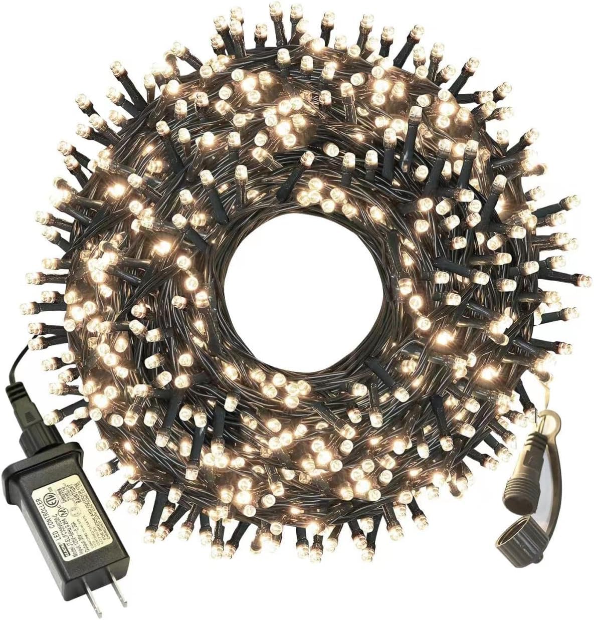 200 LED 66FT Outdoor Christmas Lights - 8 Modes, End-to-End Plug, UL Certified Waterproof Fairy String Lights for Xmas Tree Decorations, Garden, Party (Warm White) | Perfect for Holiday Decor, Indoor/Outdoor Use, and Festive Celebrations
