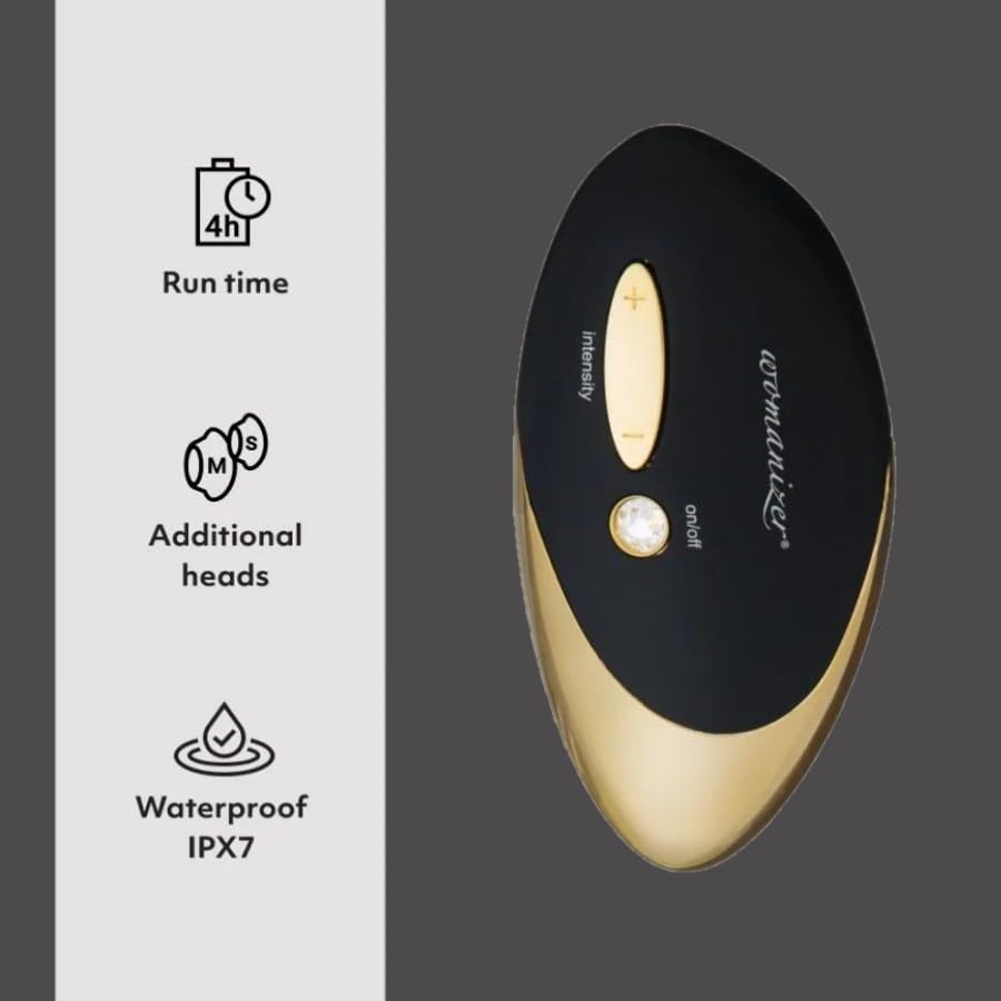 Womanizer W500 Clitoral Stimulator - 12 Suction Speeds, Waterproof, Rechargeable Adult Toy for Women & Couples | Black Gold | Perfect for Solo Play & Partner Intimacy