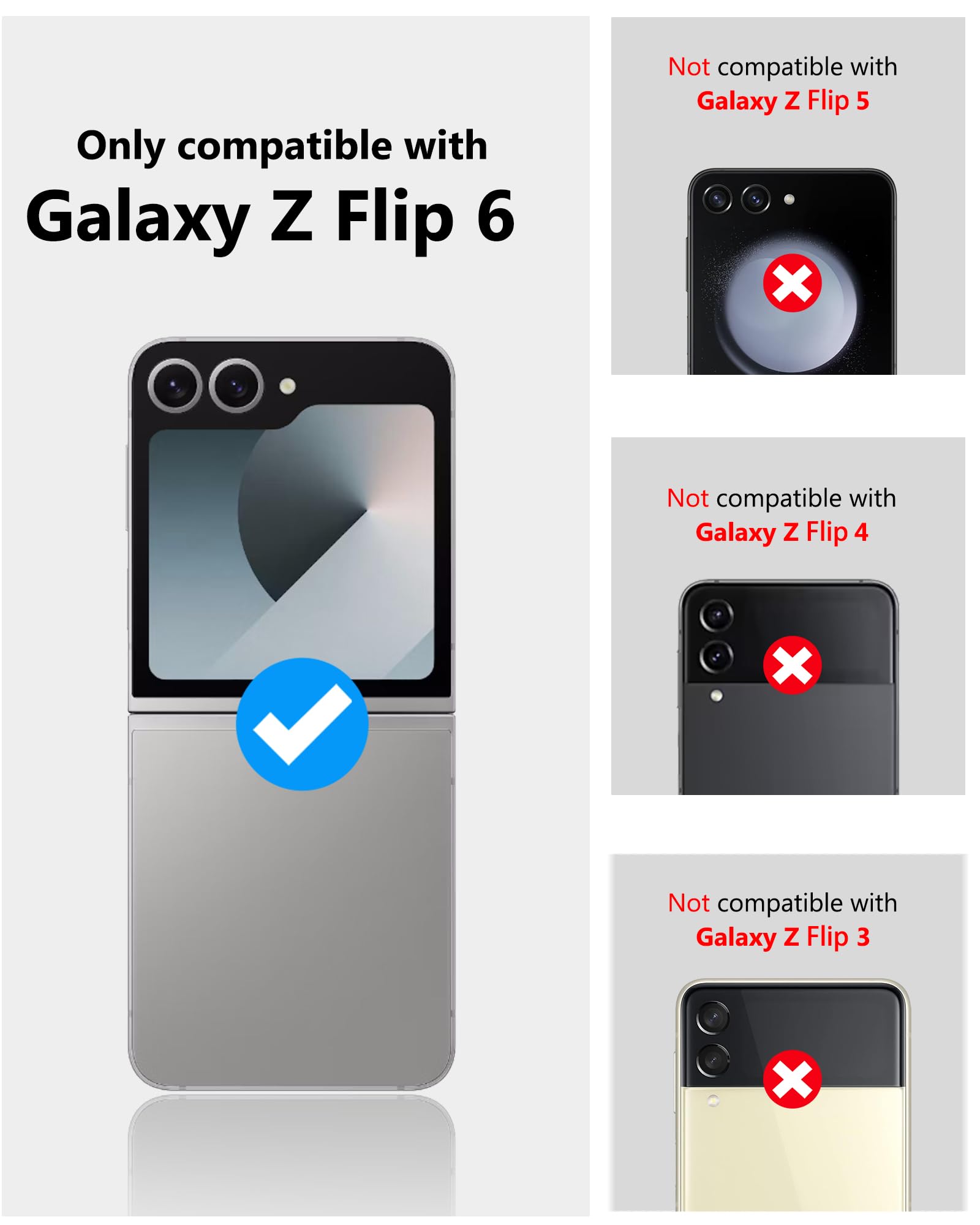 Vihibii Samsung Galaxy Z Flip 6 Case with Hinge Protection & Screen Protector - Slim Shockproof Rugged Cover | Non-Slip Stylish Texture | Perfect for Outdoor Activities, Travel & Daily Protection (2024 Model, Black)