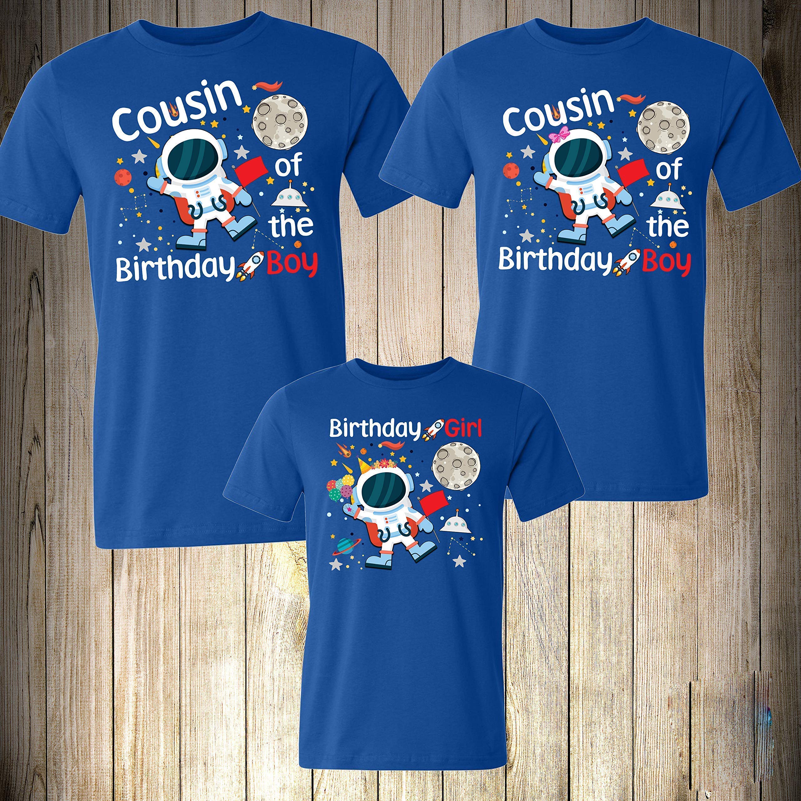 Custom Personalized Astronaut Space T-Shirts - Solar System Planets Moon Design for Boys - Perfect for Birthday Parties, Family Reunions & Space-Themed Celebrations