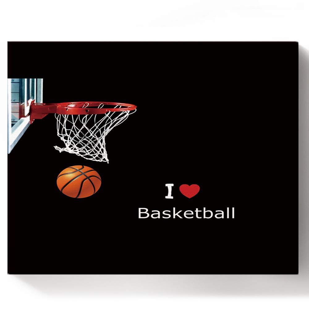 Greaben DIY Paint by Numbers Kit - Basketball 3D Oil Painting Canvas Art (12x16 Inch) | Home Wall Decor, Gift for Sports Fans | Perfect for Bedroom, Game Room & Sports Themed Party Decorations