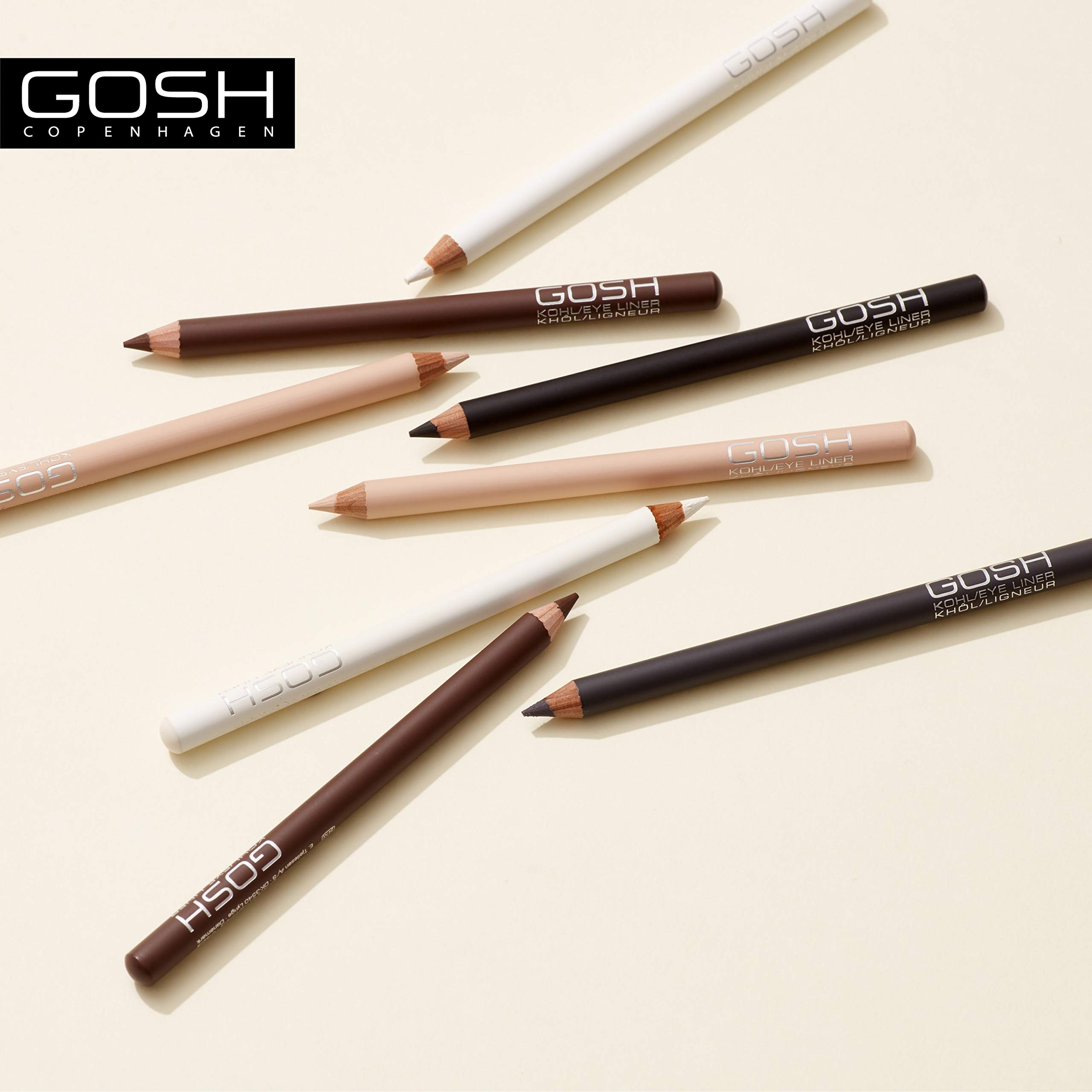 GOSH 2-in-1 Kohl Eyeliner & Kajal Makeup Pencil with Vitamin E - Smudge Proof Long Lasting Eye Liner for Upper & Lower Lids, Vegan & Fragrance-Free (Espresso Brown) - Perfect for Everyday Makeup, Smokey Eyes & Waterline Definition
