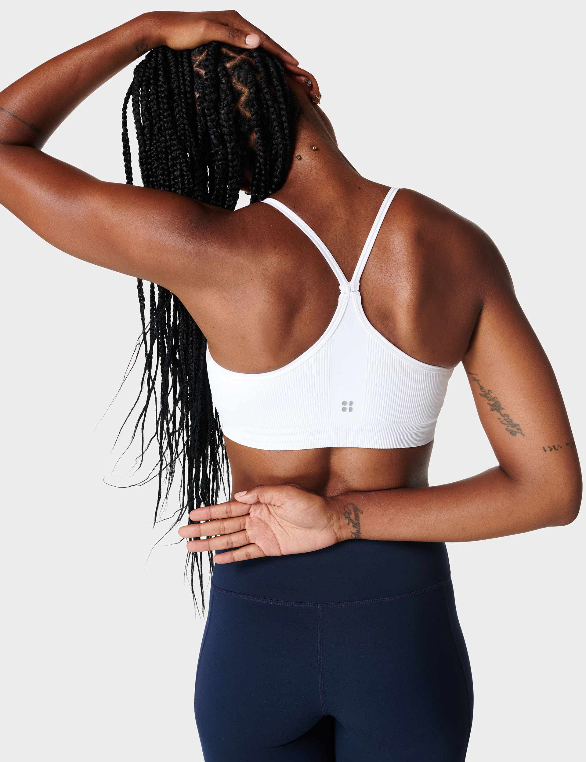 Spirit Restored Yoga Bra - Breathable & Supportive Sports Bra for Women | Perfect for Yoga, Pilates & Gym Workouts | White