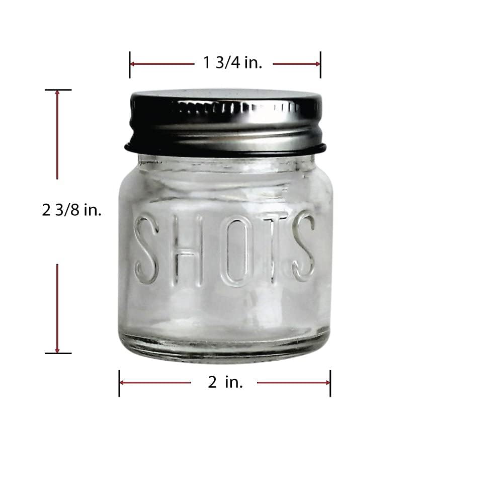 24-Pack 2oz Mason Jar Shot Glasses with Leakproof Lids - Perfect for Cocktails, Party Favors, Wedding Decor, DIY Crafts & Candle Making - Ideal for Home Bars, Bridal Showers & Gift Giving