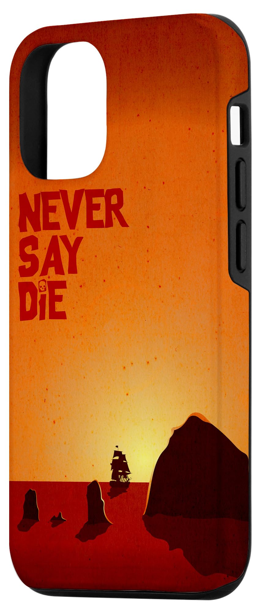 Vintage 80s Adventure iPhone 12/12 Pro Case - Never Say Die Goonies Inspired Cannon Beach Sunset Design | Durable Protective Phone Cover for Travel, Outdoor Activities & Movie Fans