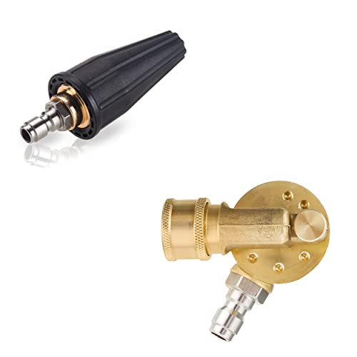 M MINGLE Pressure Washer Turbo Nozzle & Gutter Cleaner Attachment - High Power 4000 PSI Washer Tip for Driveway, Deck, Siding, Patio Cleaning - Perfect for Home & Commercial Use