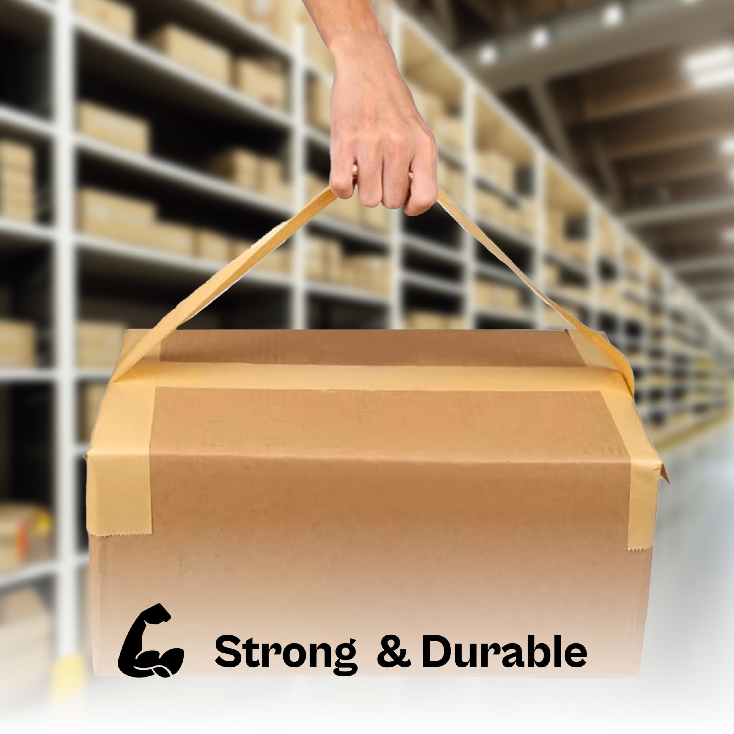 MMBM Heavy Duty Reinforced Gummed Kraft Paper Packing Tape - 72mm x 500 Feet (6 Rolls) - Water Activated Brown Shipping Tape for Carton Box Sealing - Ideal for Ecommerce Packaging, Warehouse Shipping & Moving Supplies