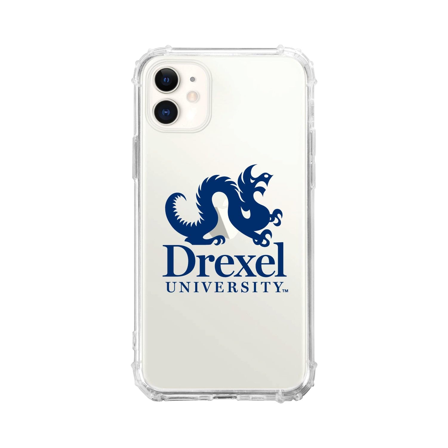 OTM Essentials Shockproof Phone Case for iPhone 12/12 Pro - Durable Tough Edge Protection - Drexel University Themed Classic White Design - Perfect for College Students & Alumni