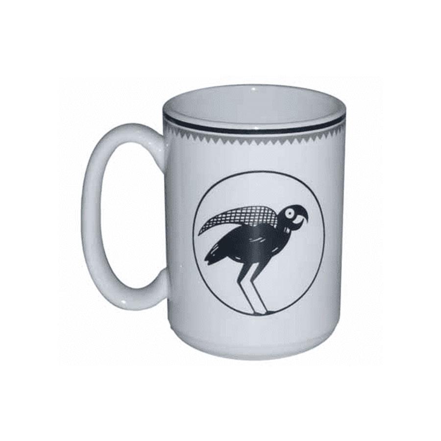 Handmade Mimbreño Macaw Black & White Ceramic Coffee Mug - 15 oz Insulated Travel Tumbler | Perfect for Home, Office & Outdoor Use
