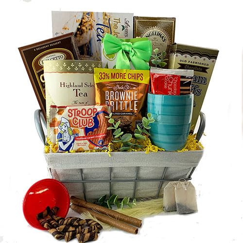Premium Afternoon Revival Tea Gift Basket - Organic Herbal Tea Collection for Relaxation & Energy Boost - Perfect for Gifts, Tea Parties & Self-Care Moments