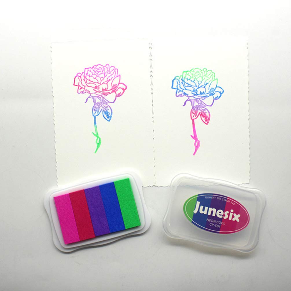 5 Colorful Gradient Ink Stamps for Kids - Fun Craft Stamps with Ink Pad for DIY Projects, Scrapbooking & School Activities - Safe Non-Toxic Child Art Supplies